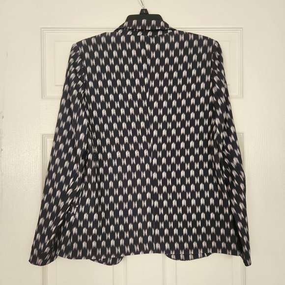 H & M women's cardigan New w/Tag Dark blue/White size 8 open front long sleeves - Picture 2 of 6